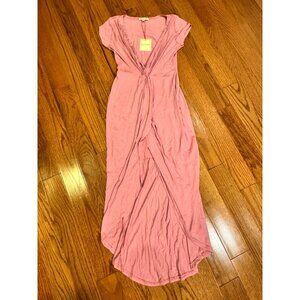 Rolla Coster Pink Knotted Maxi Dress Size M Vacation Coastal